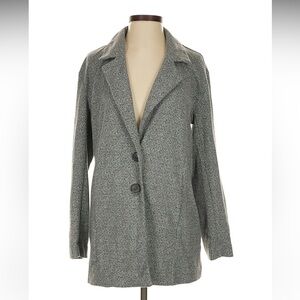 Avec Les Filles Herringbone Gray Blazer Long Jacket